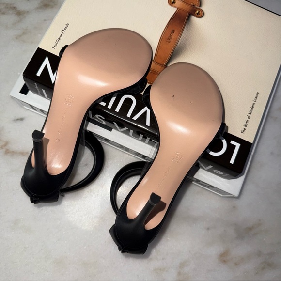 New Gianvito Rossi Womens 40 BIJOUX 105 Black Leather Sandals $995 - Picture 12 of 13